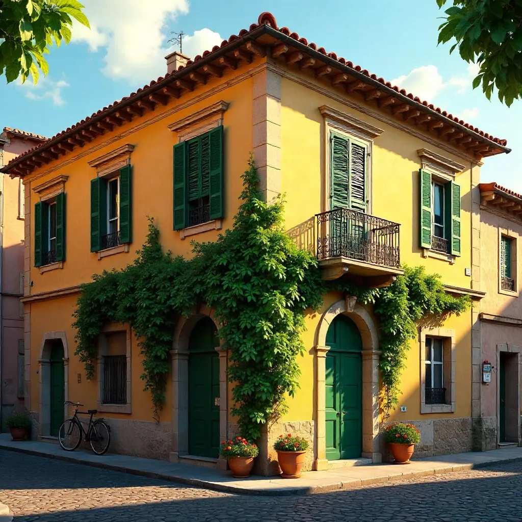 Yellow Roman Corner with Ivy Charm