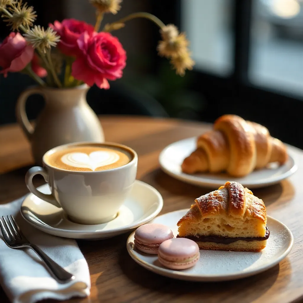 Café Table Coffee and Desserts: Gourmet Display