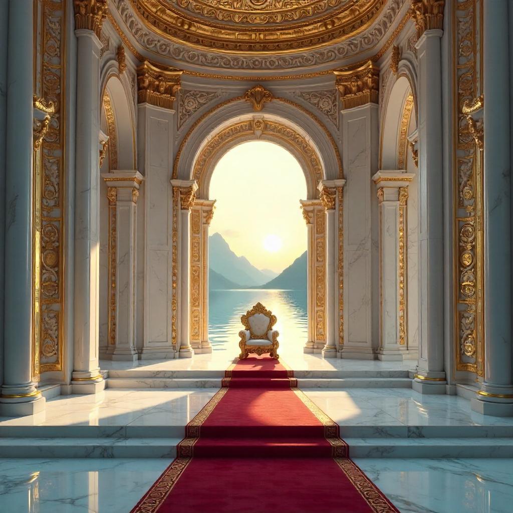Lakeside Throne Room in Digital Art