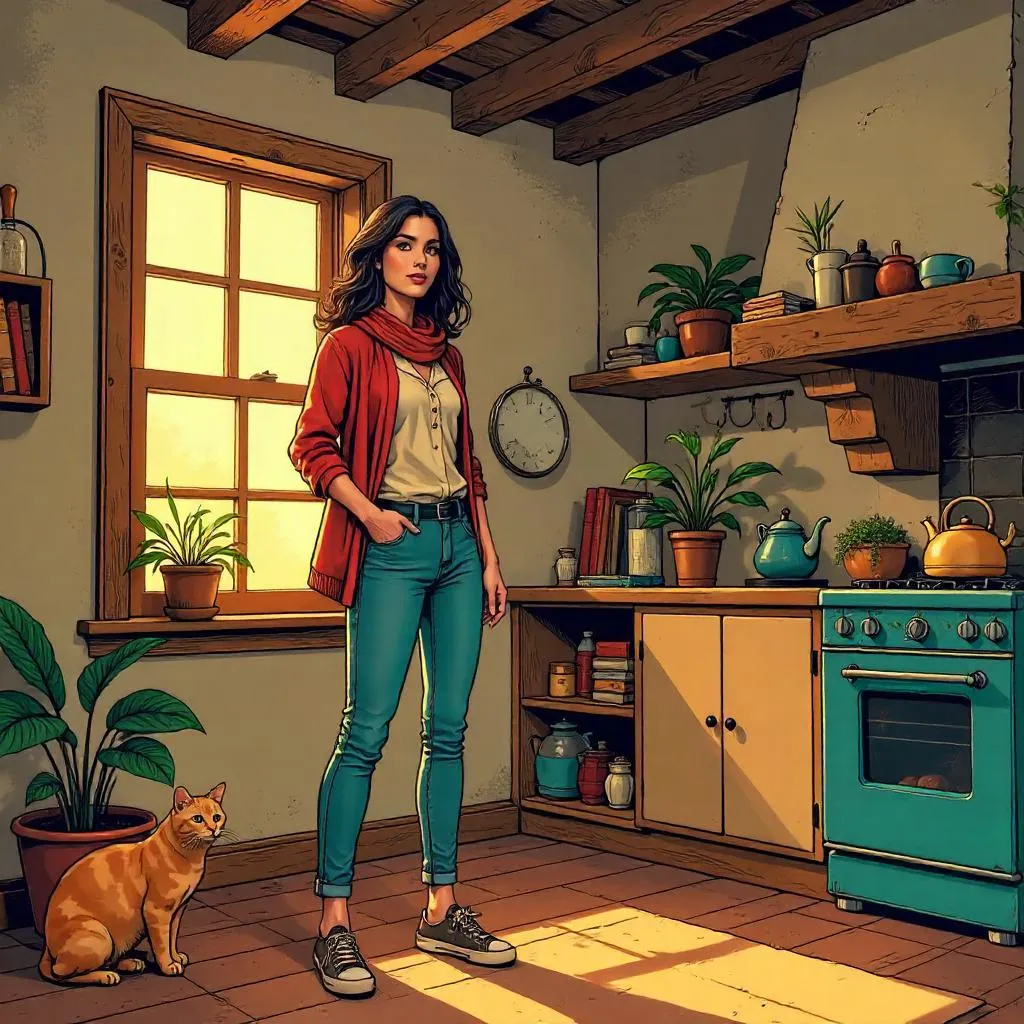 Cottage Hero: Middle Eastern Woman in Comic Style