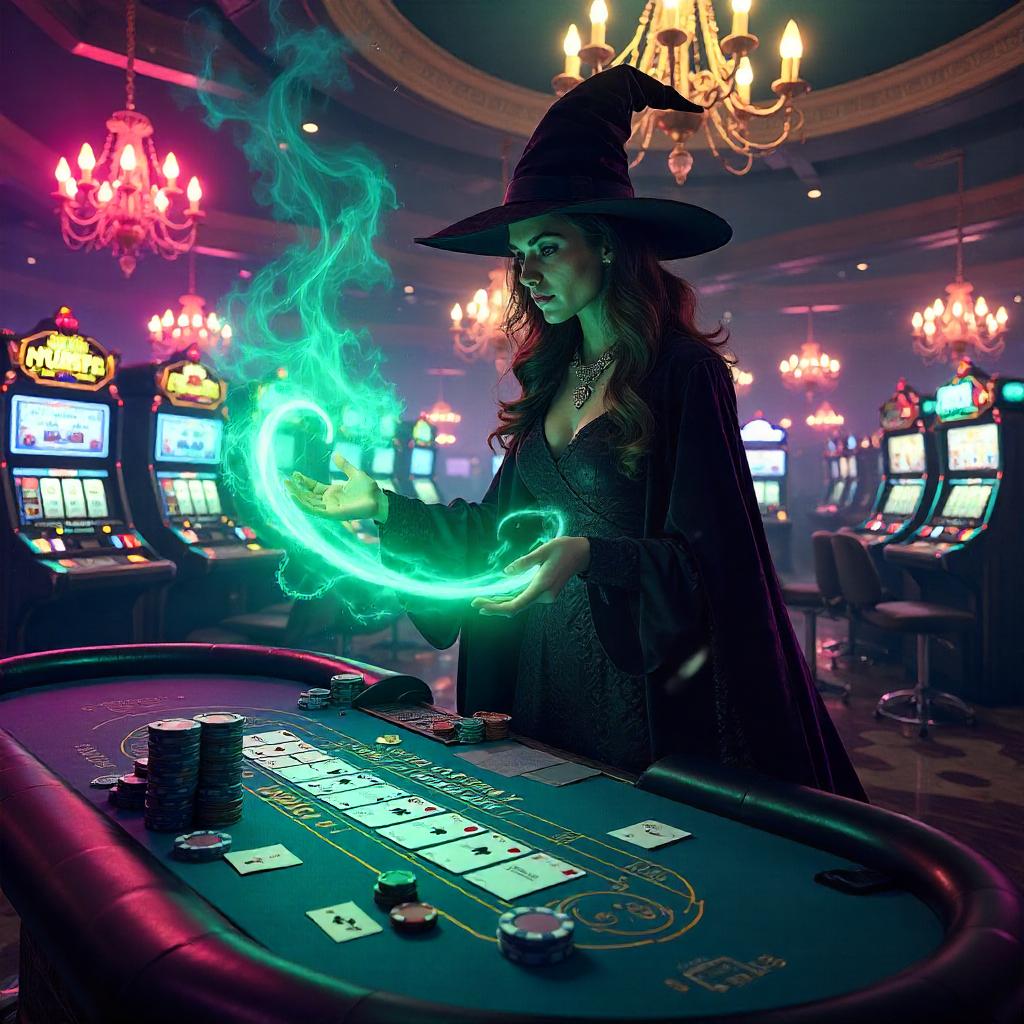 Witch of the Neon Casino: Digital Art