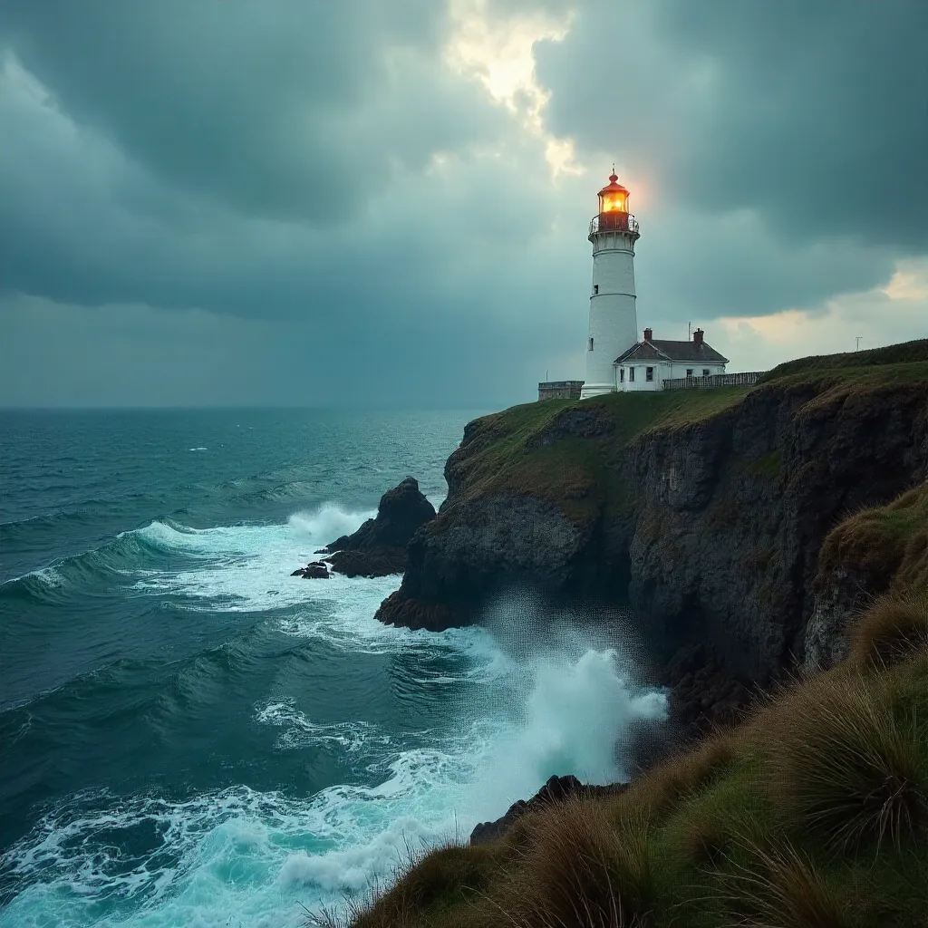 South Stack Lighthouse under a Dramatic Welsh Sky