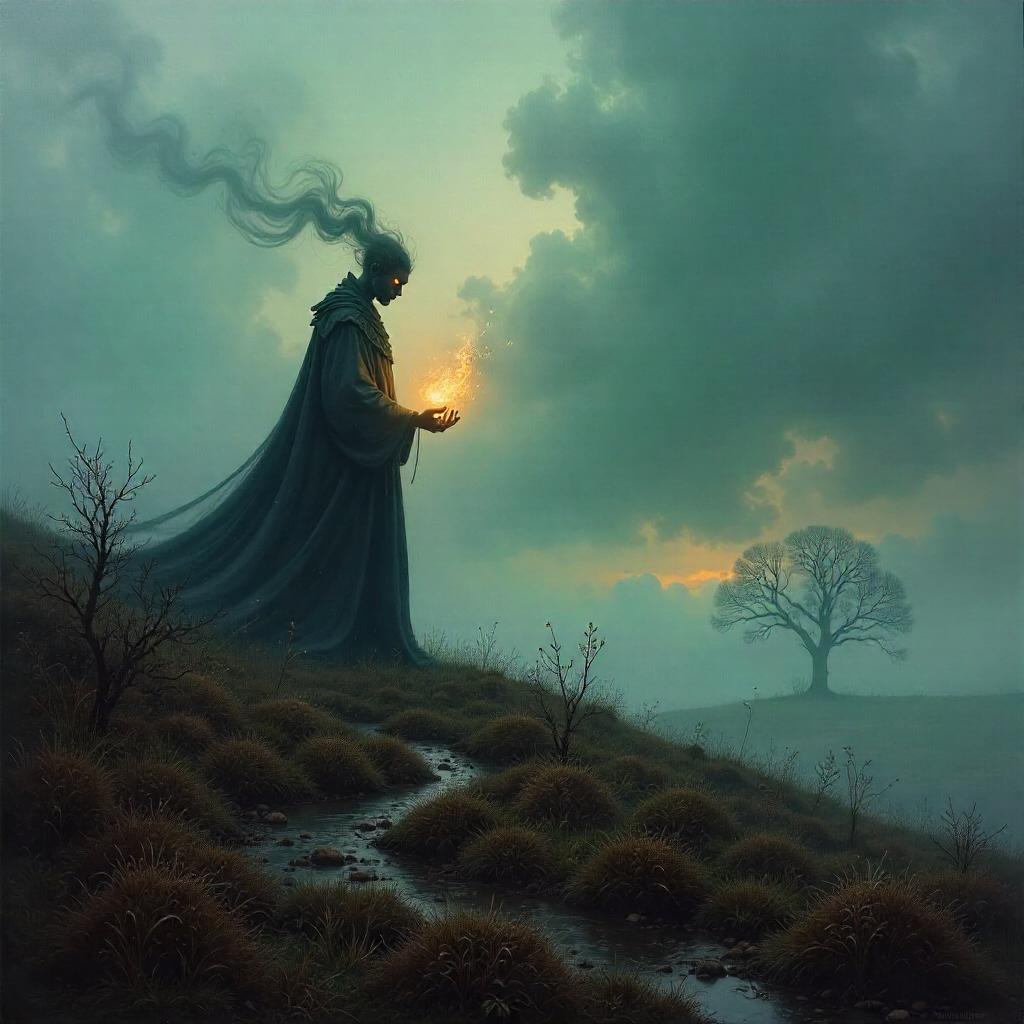 Djinn Emergence on a Foggy Moor