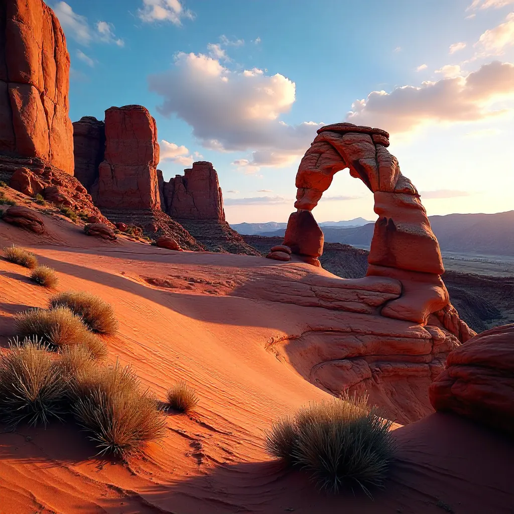 Arches National Park: Red Rock Arches at Sunset