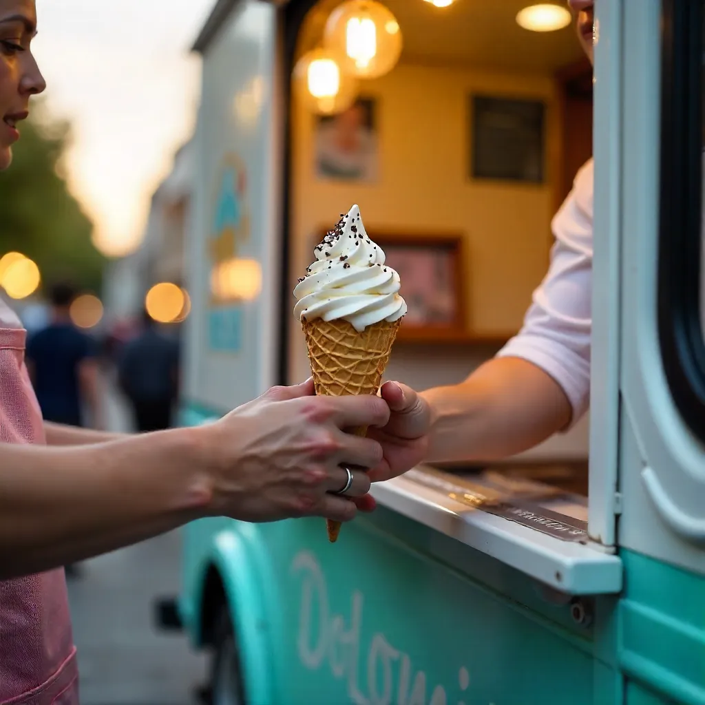 Close-Up Exchange at Dolomiti Ice Cream Truck