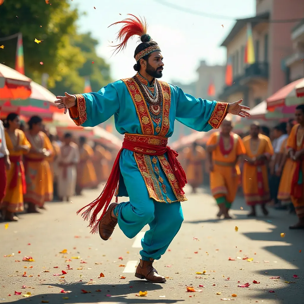 Vibrant Parade Dancer in Traditional Attire