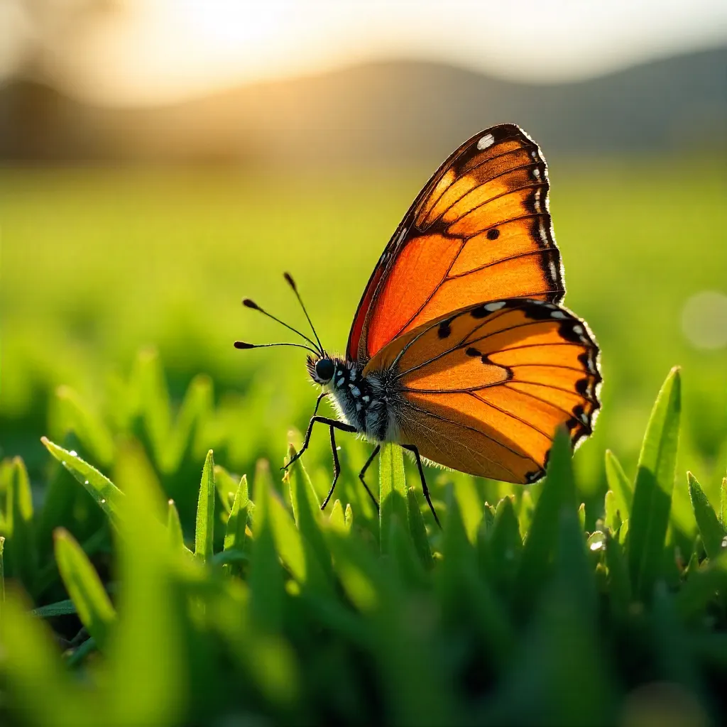 Vibrant Orange Butterfly on Piet Retief Grass