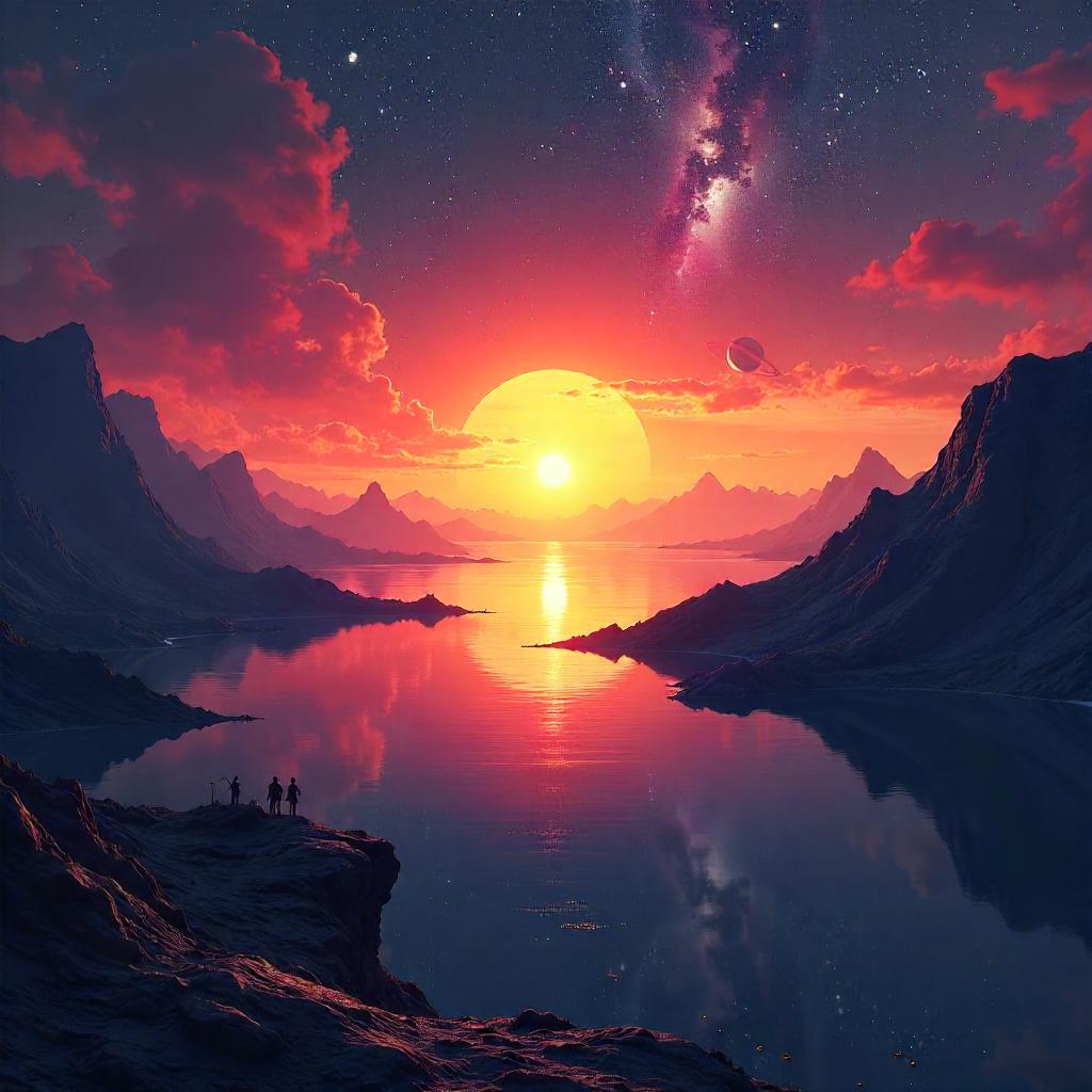 Sunset Among the Stars: Cosmic Concept Art