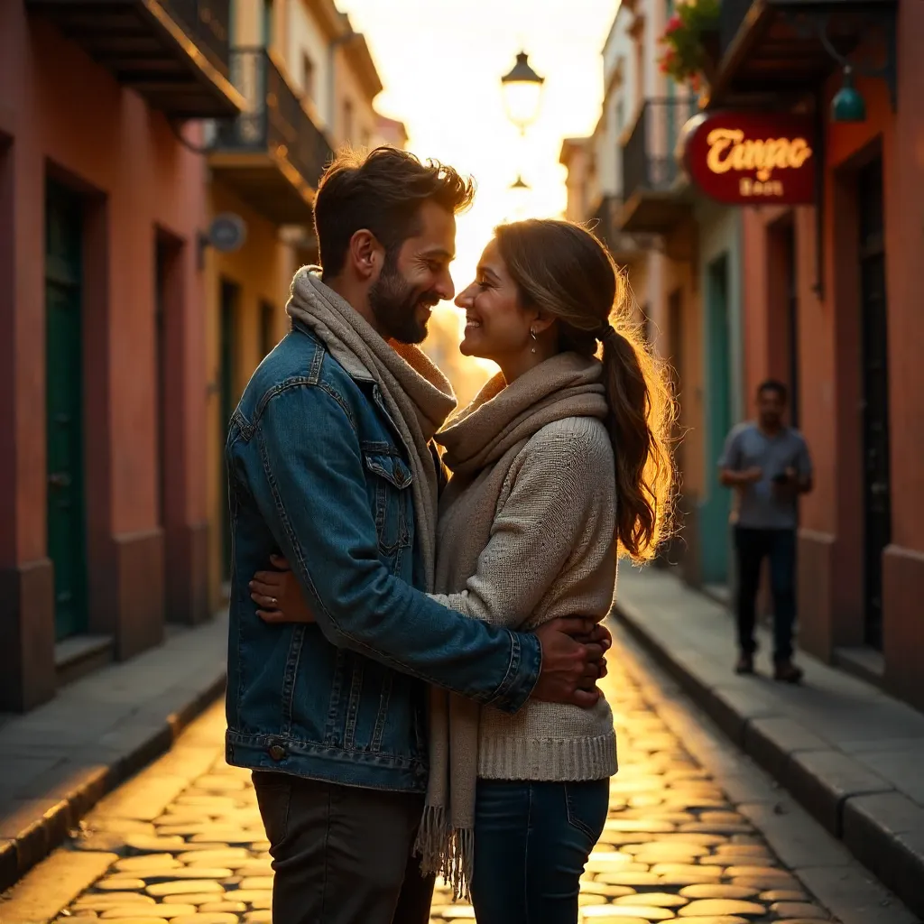 Warm Embrace on Buenos Aires Cobblestones