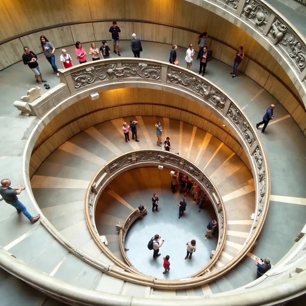 Spiral Echoes on the Vatican Staircase