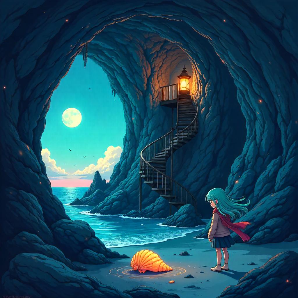 Cave Vault in a Lighthouse: Anime Scene
