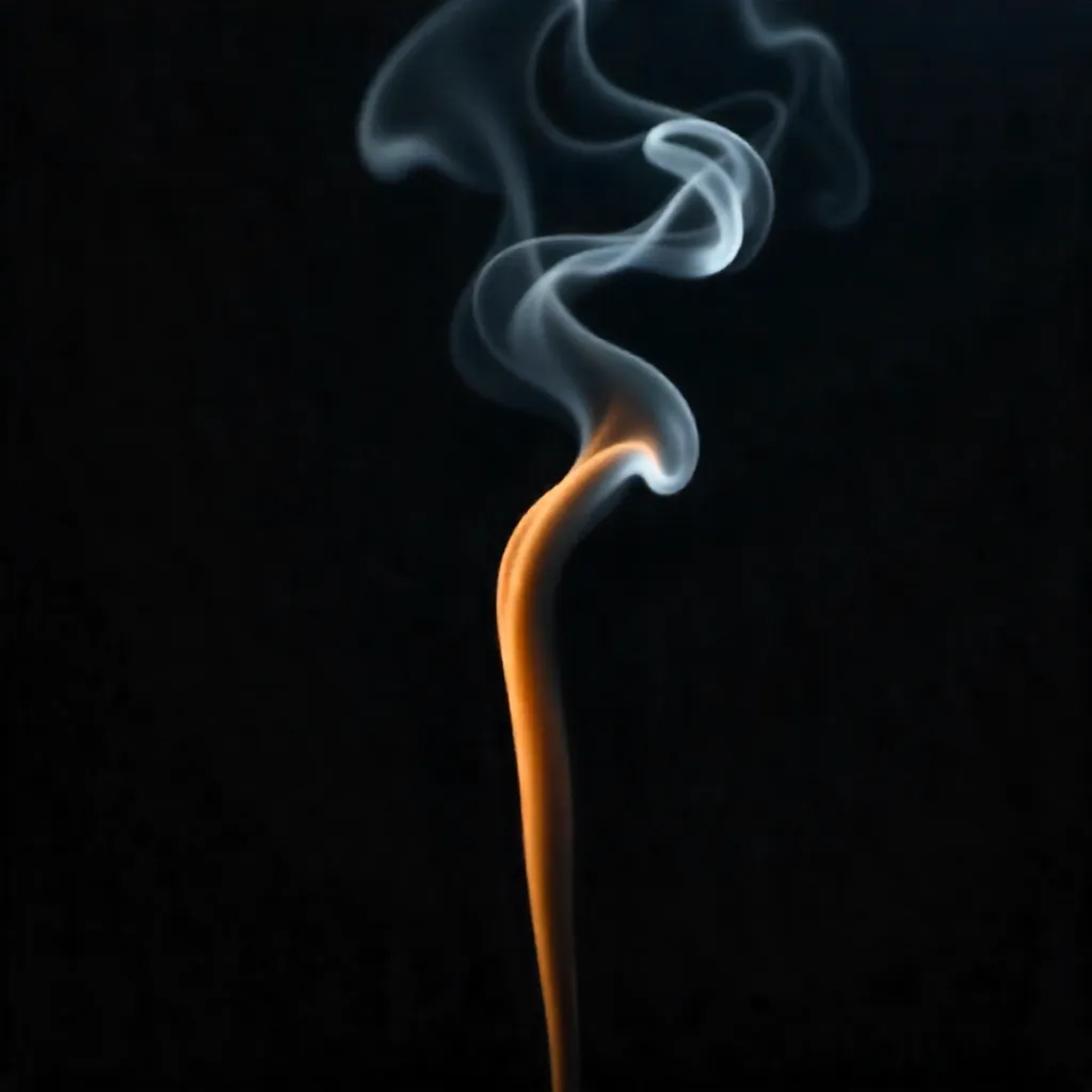 Graceful Incense Smoke on a Dark Backdrop