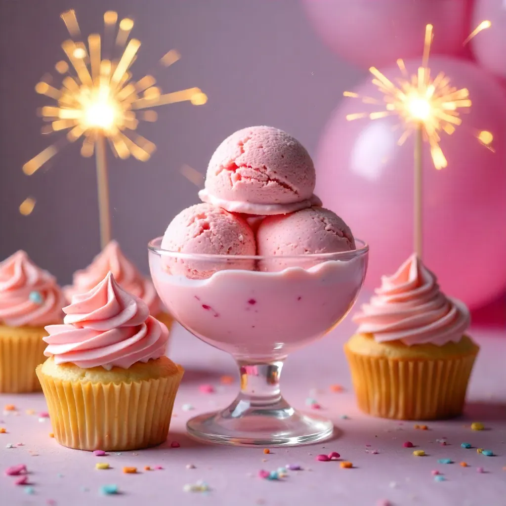 Delightful Pink Ice Cream Party with Cupcakes