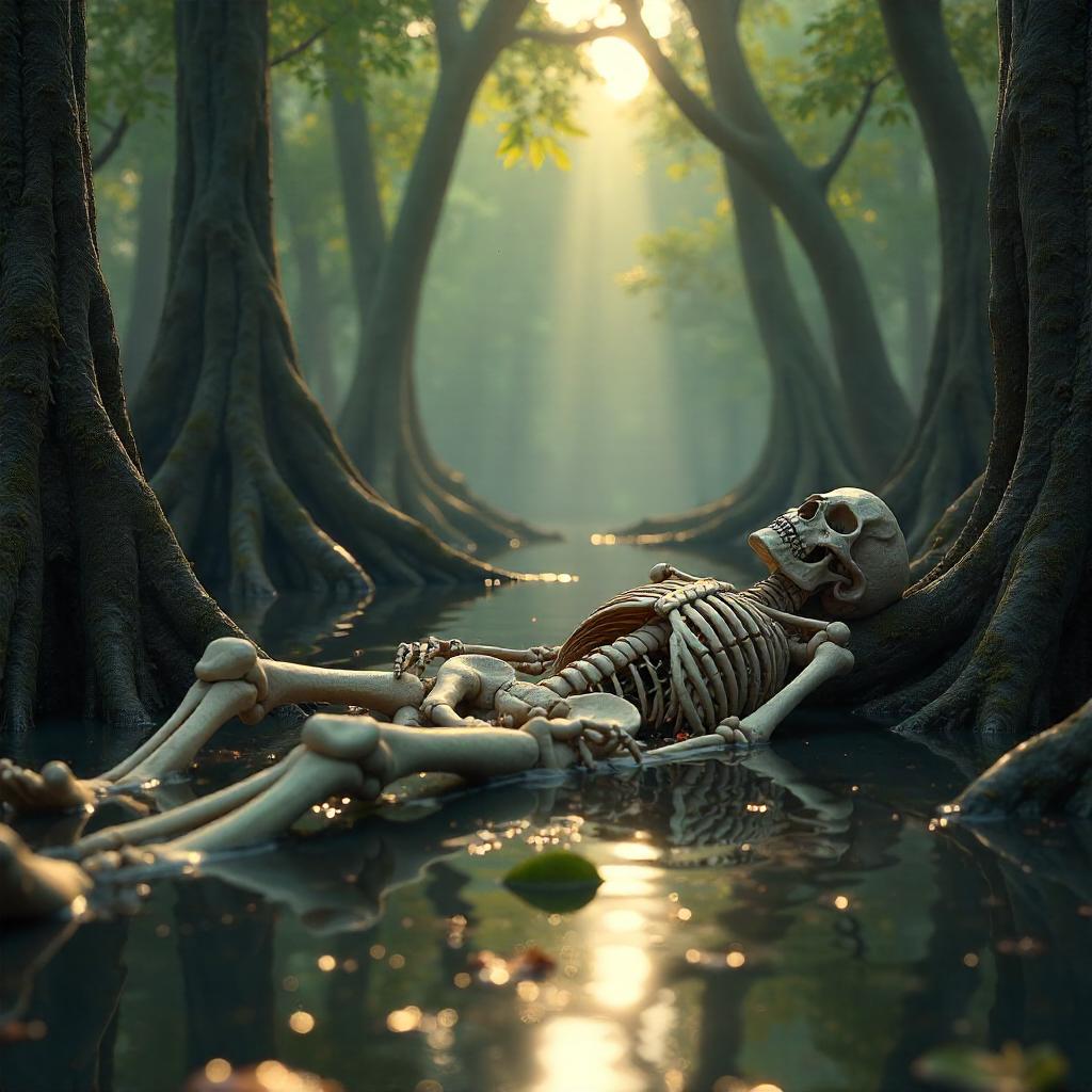 3D Skeleton in a Mangrove Swamp