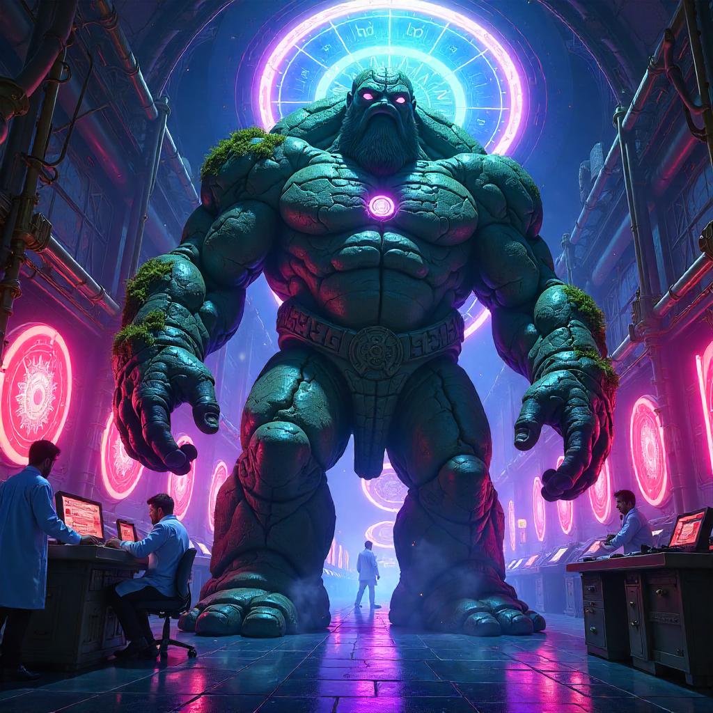 Golem in the Portal Lab (Anime Style)