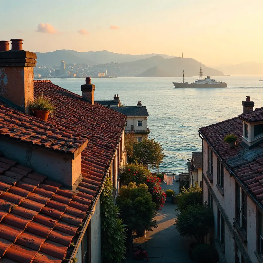 Rustic Rooftops Over San Francisco Bay
