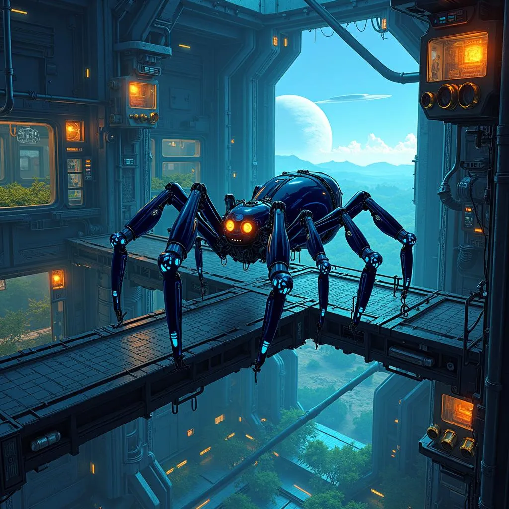 Anime Spider at a Terraforming Station