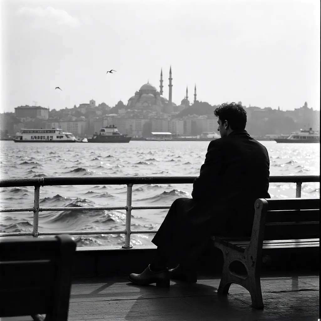 Solitary Passenger on a Bosphorus Ferry