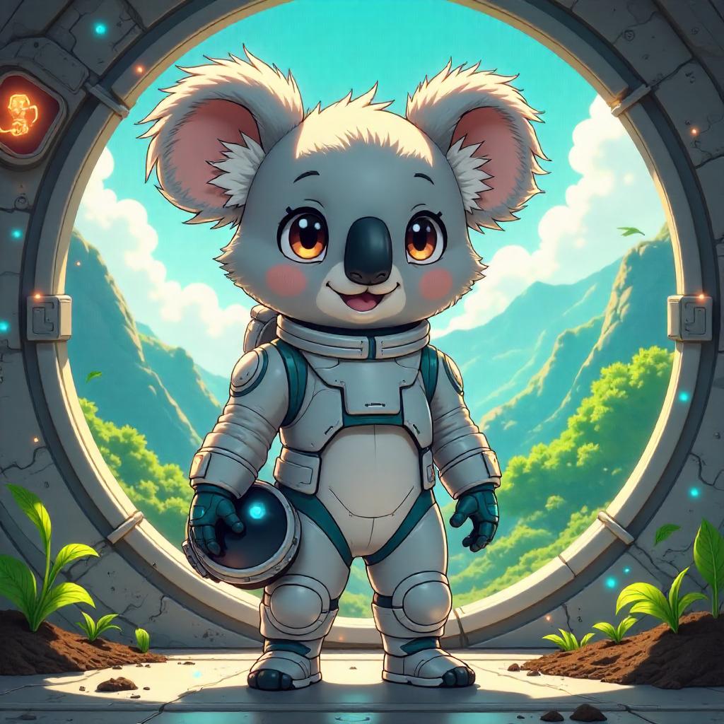 Kawaii Koala in an Anime Terraforming Station