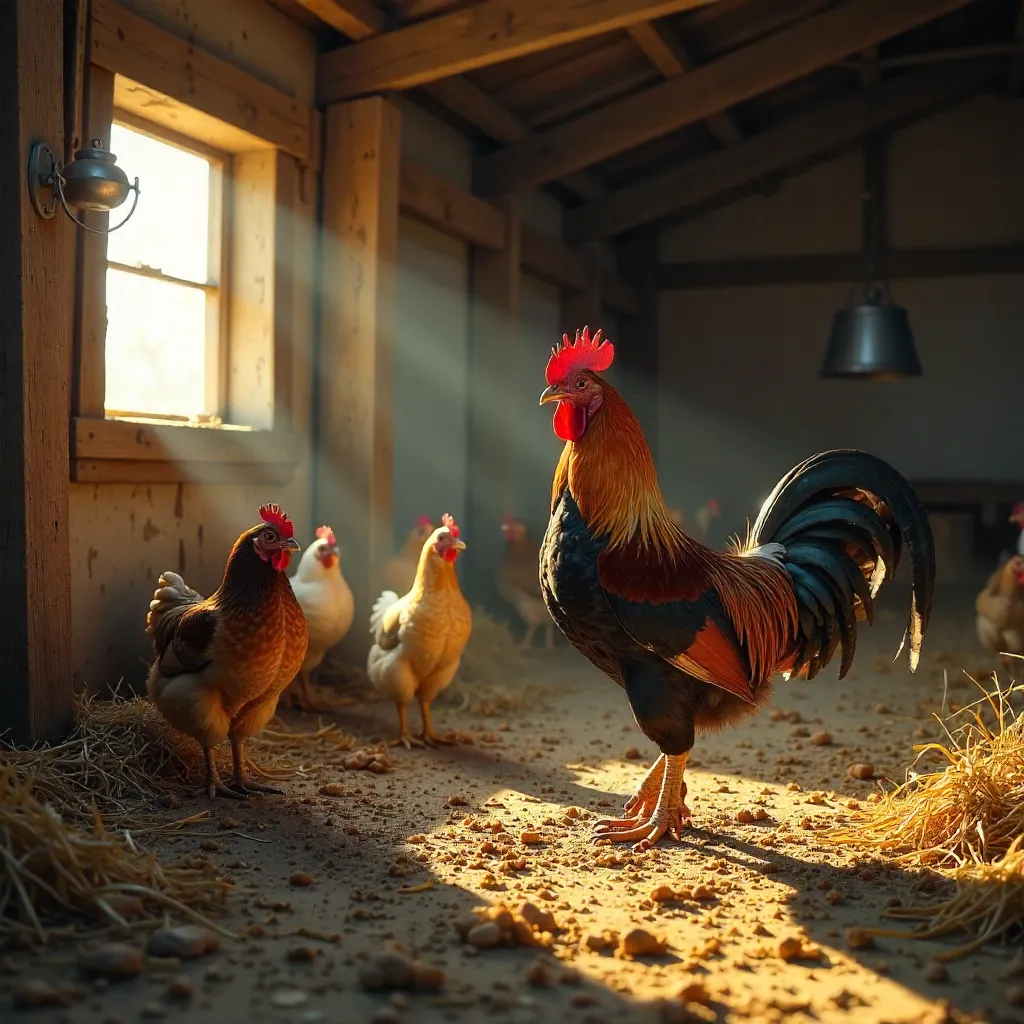 Sunlit Rustic Indoor Chicken Coop