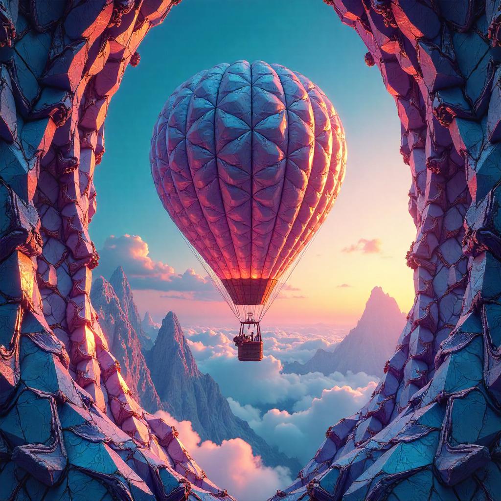 Kaleidoscopic Hot Air Balloon Concept Art