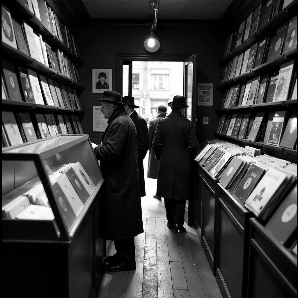 Monochrome vinyl hunt in Nancy, France