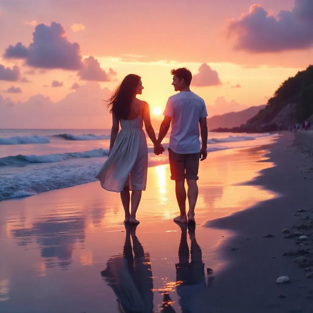 Twilight Beach: A Moment of Connection