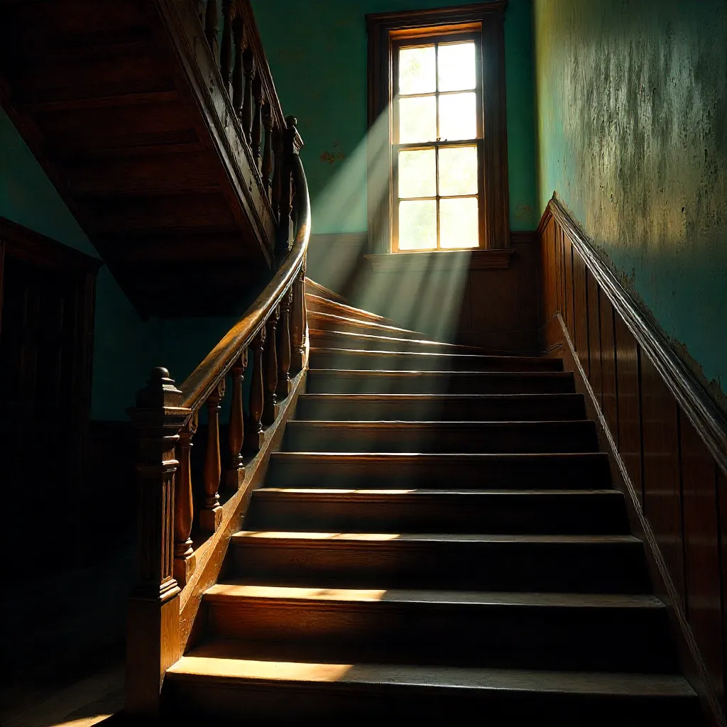 Dramatic Light on a Vintage Staircase