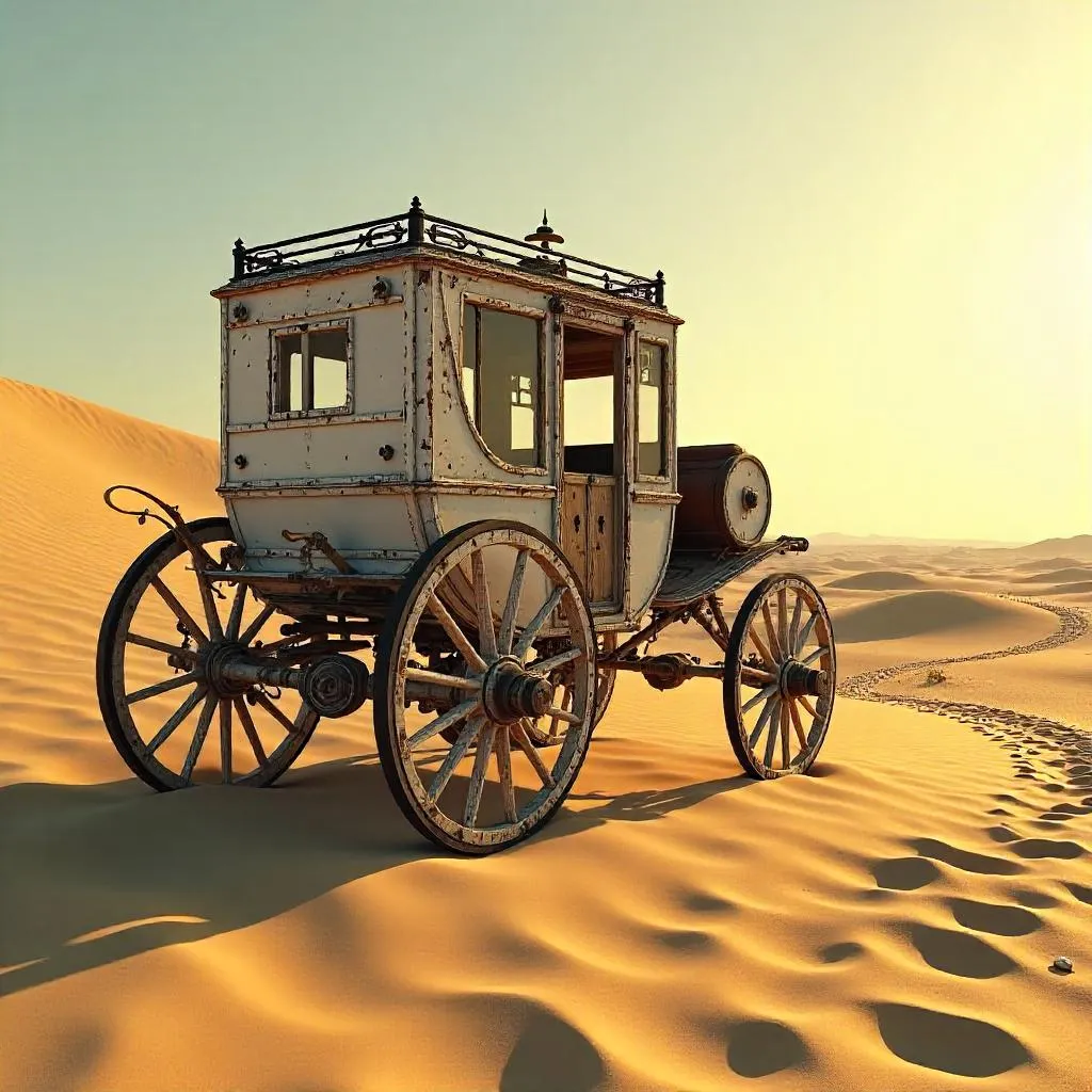 Desert Carriage on a Windswept Dune