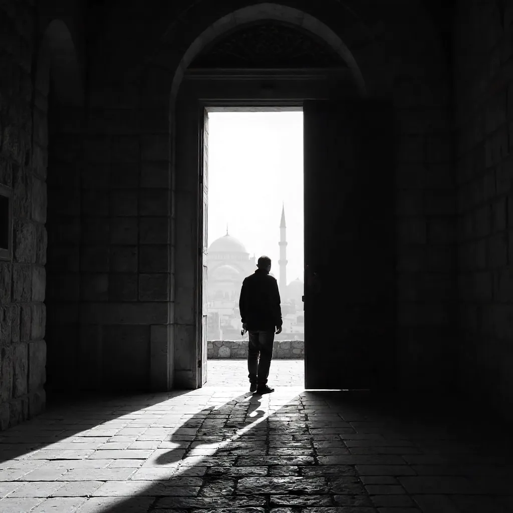 Silhouette in an Ancient Istanbul Doorway