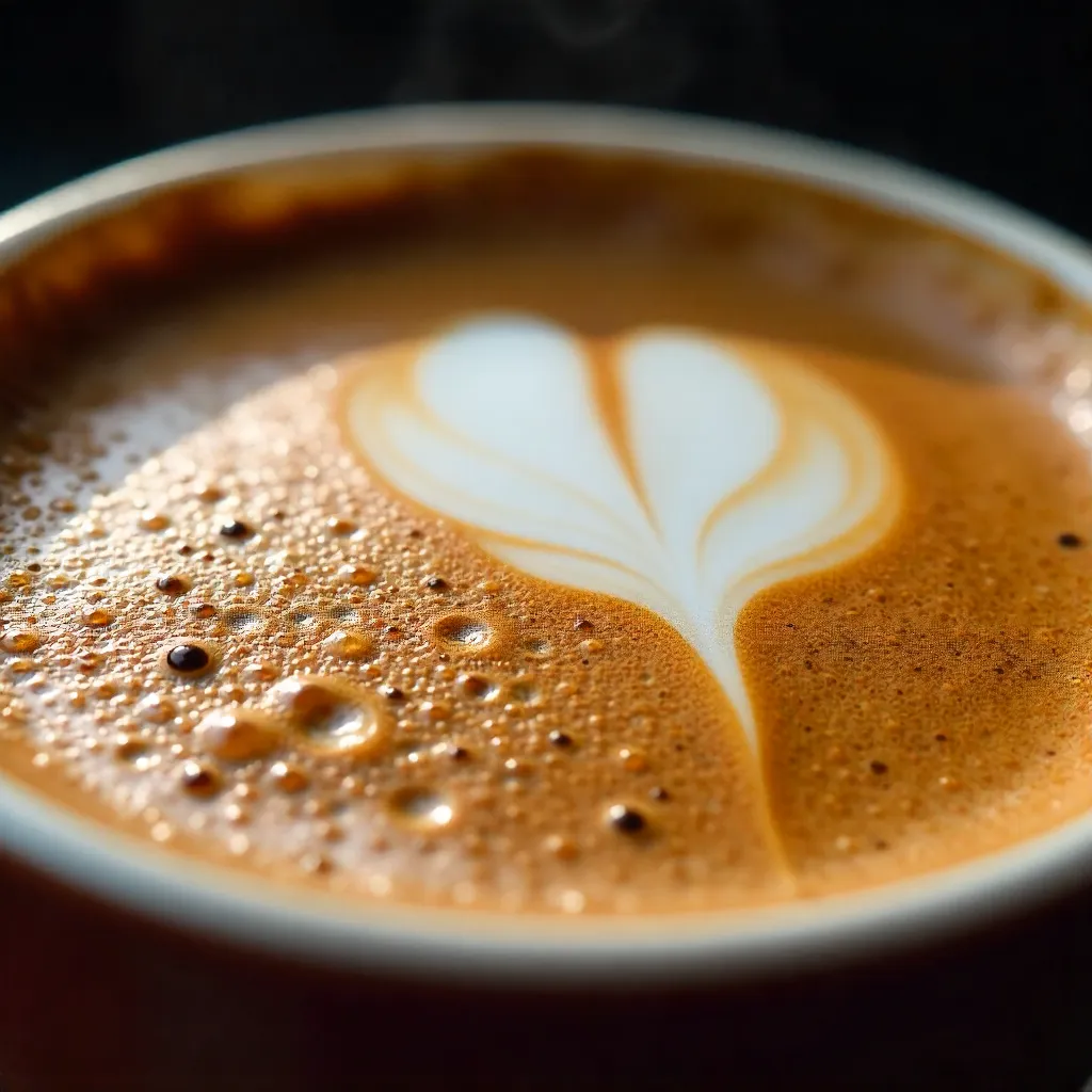 Macro Closeup: Bubbling Coffee Foam with Colorful Reflections