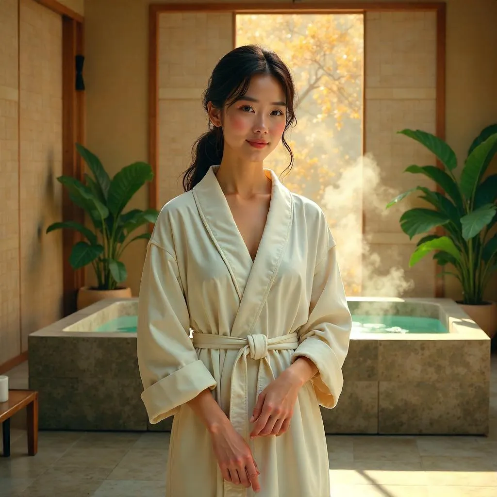 Confident Asian Woman in a Serene Spa