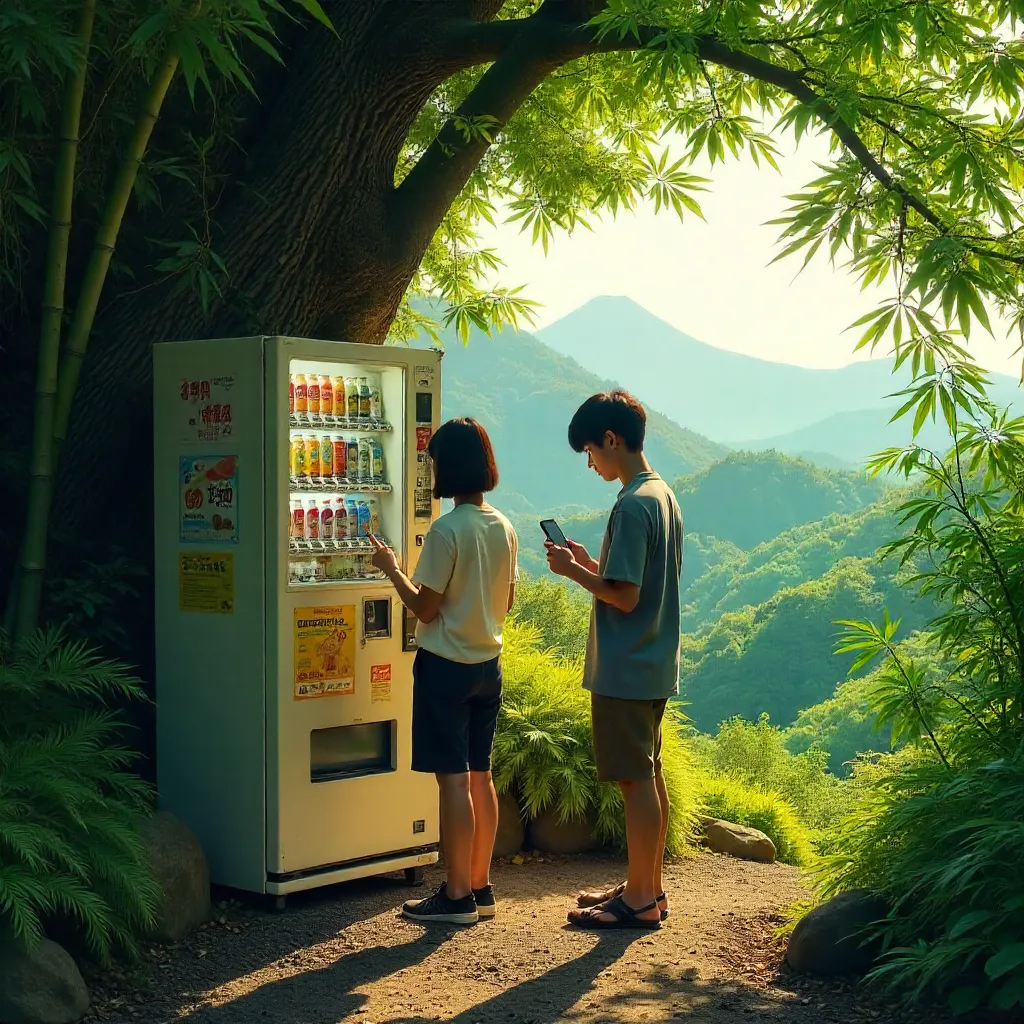 Two in Verdant Numazu: A Vending Machine Moment