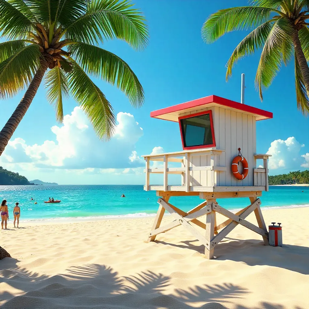 Sunny Lifeguard Tower at Magic Island
