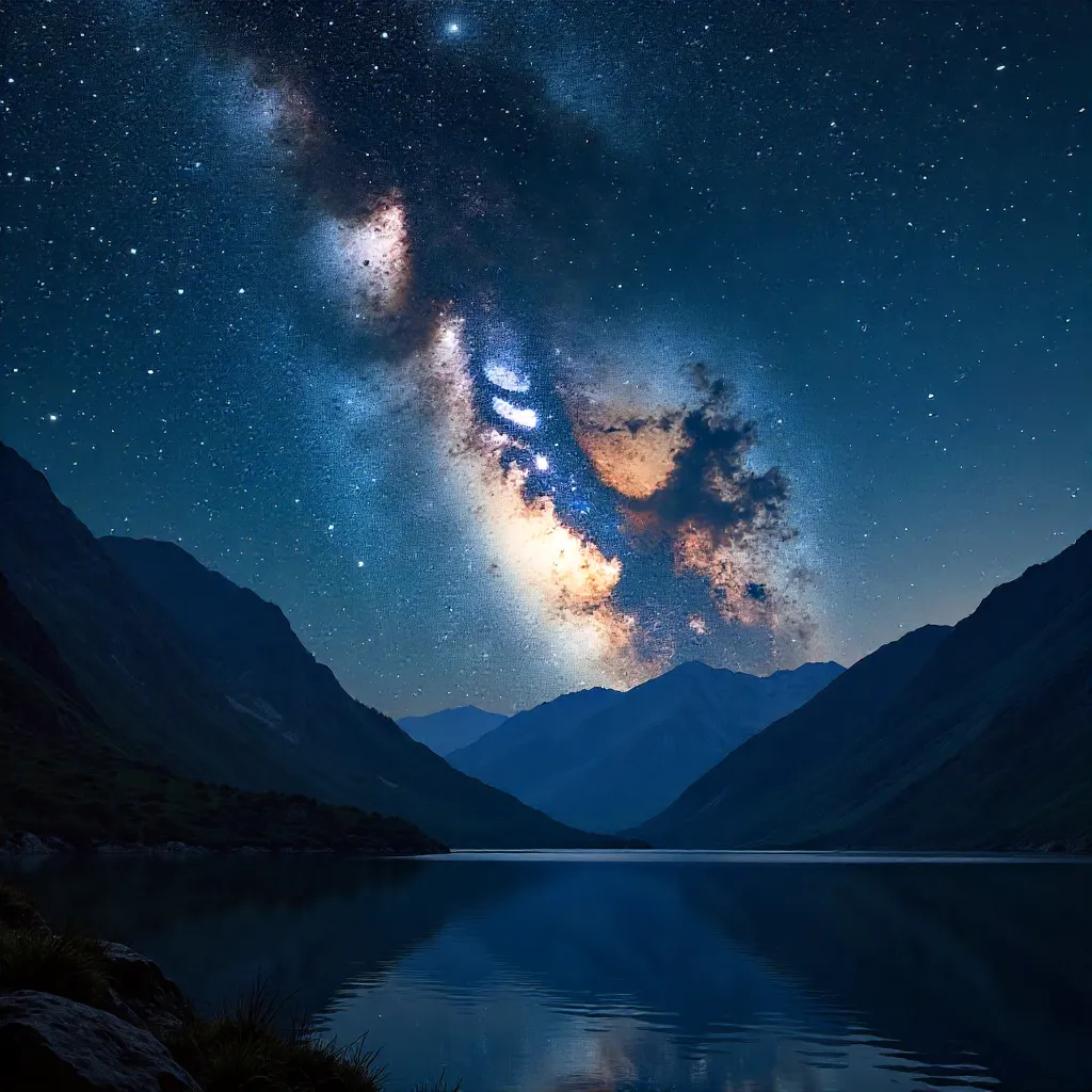 Andromeda Amidst a Starry Night Sky