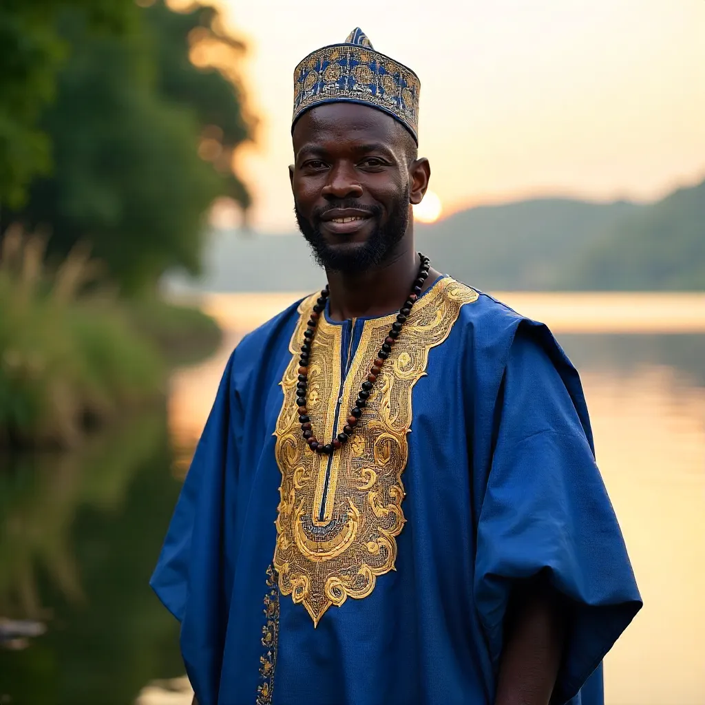 Portrait of a Nigerian Gentleman by a Serene Lake