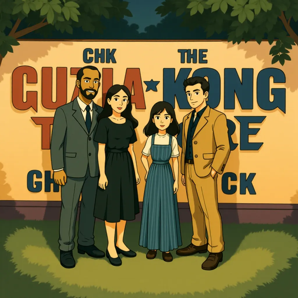 Rebecca Hall, Kaylee Hottle, Dan Stevens, Fala Chen, and Brian Tyree Henry at an event for Godzilla x Kong: The New Empire (2024) - Anime style