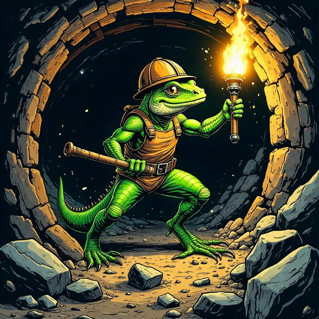 Lizard Miner: Comic Book Hero in a Mine