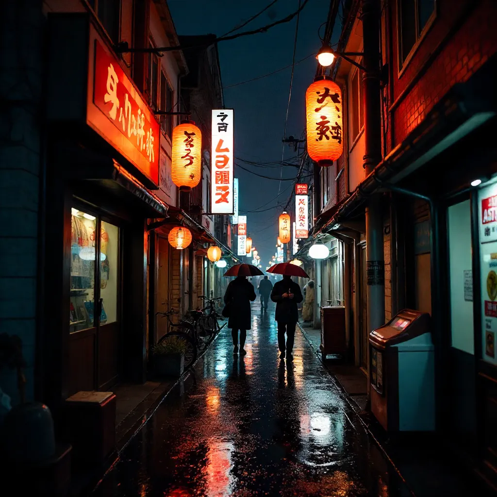 Moody Tokyo Nights: Lanterns Meet Neon