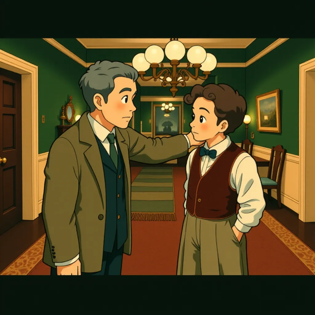 Daniel Day-Lewis and Joseph Gordon-Levitt in Lincoln (2012) - Anime style
