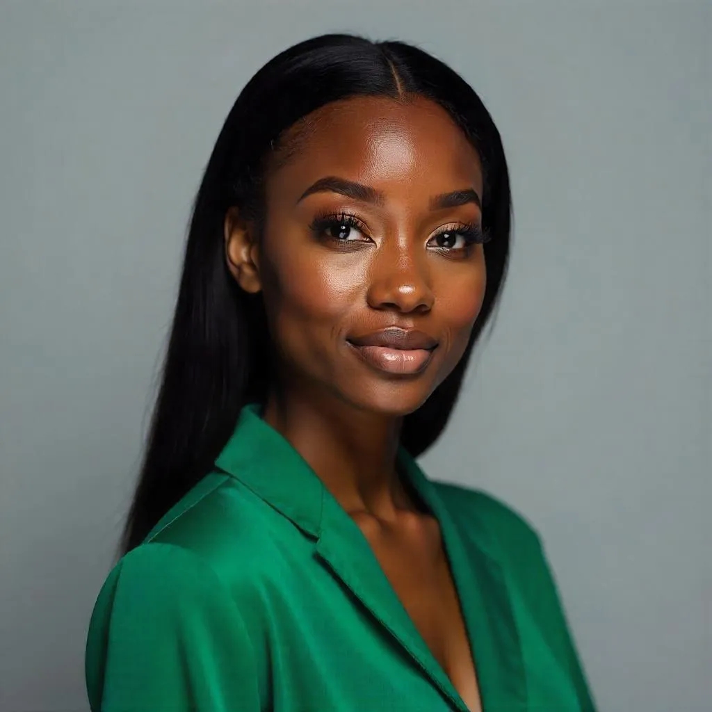 Studio Portrait: Photorealistic Young Black Woman