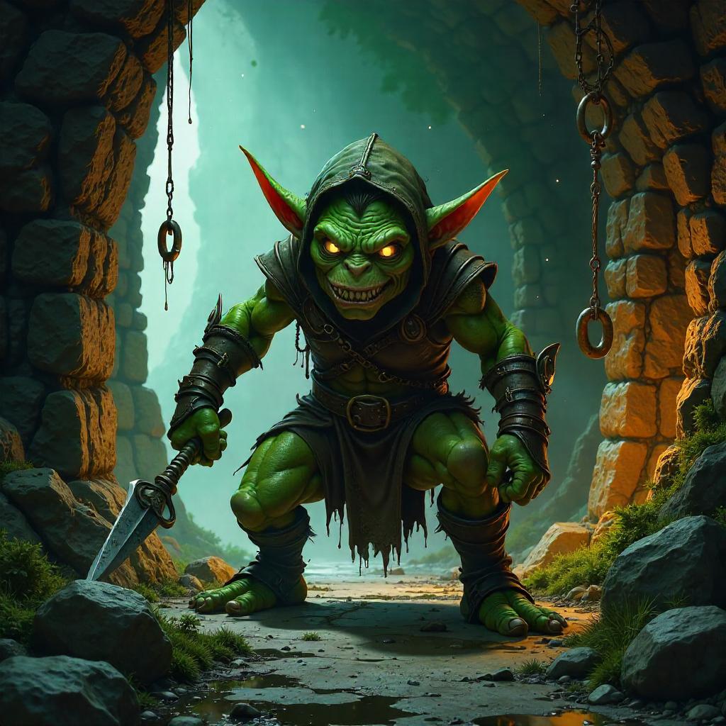 Goblin in the Castle Dungeon (Digital Art)