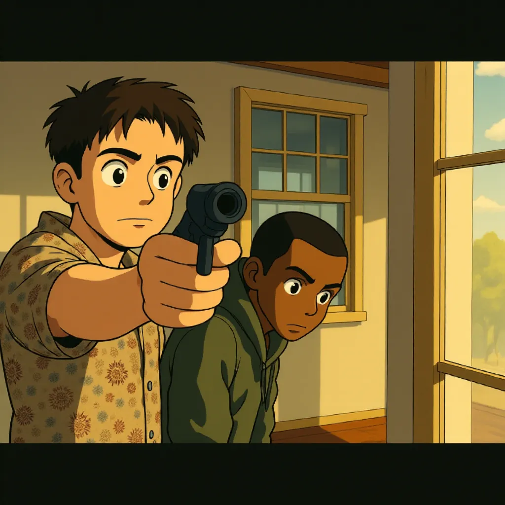 Daniel Craig and Sebastien Foucan in Casino Royale (2006) - Anime style