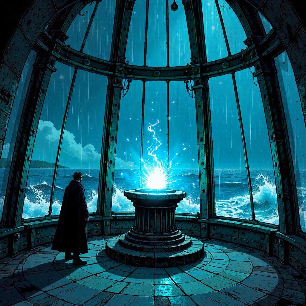Infinity Stone in a Stormy Lighthouse