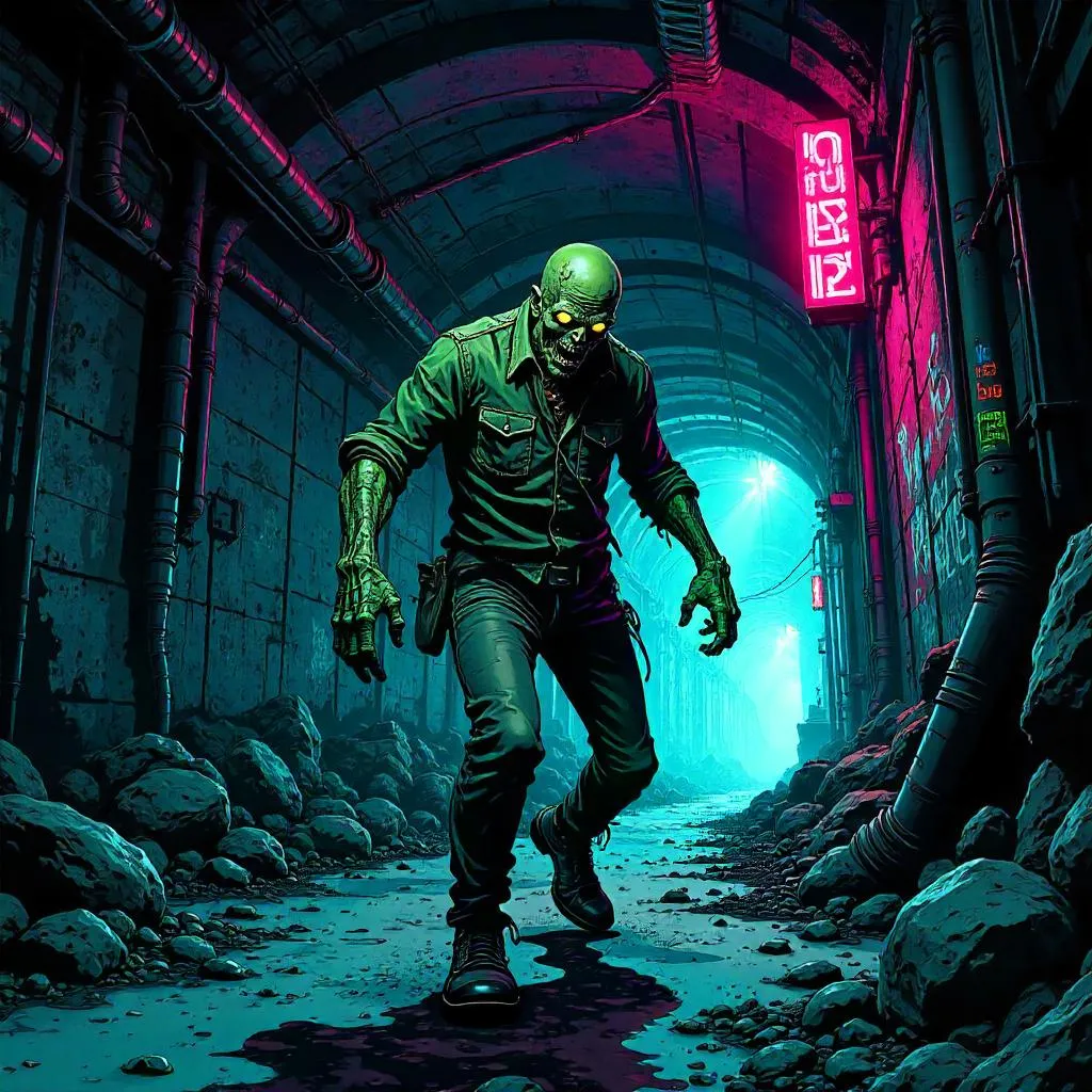 Zombie of the Underground City: Comic Panel