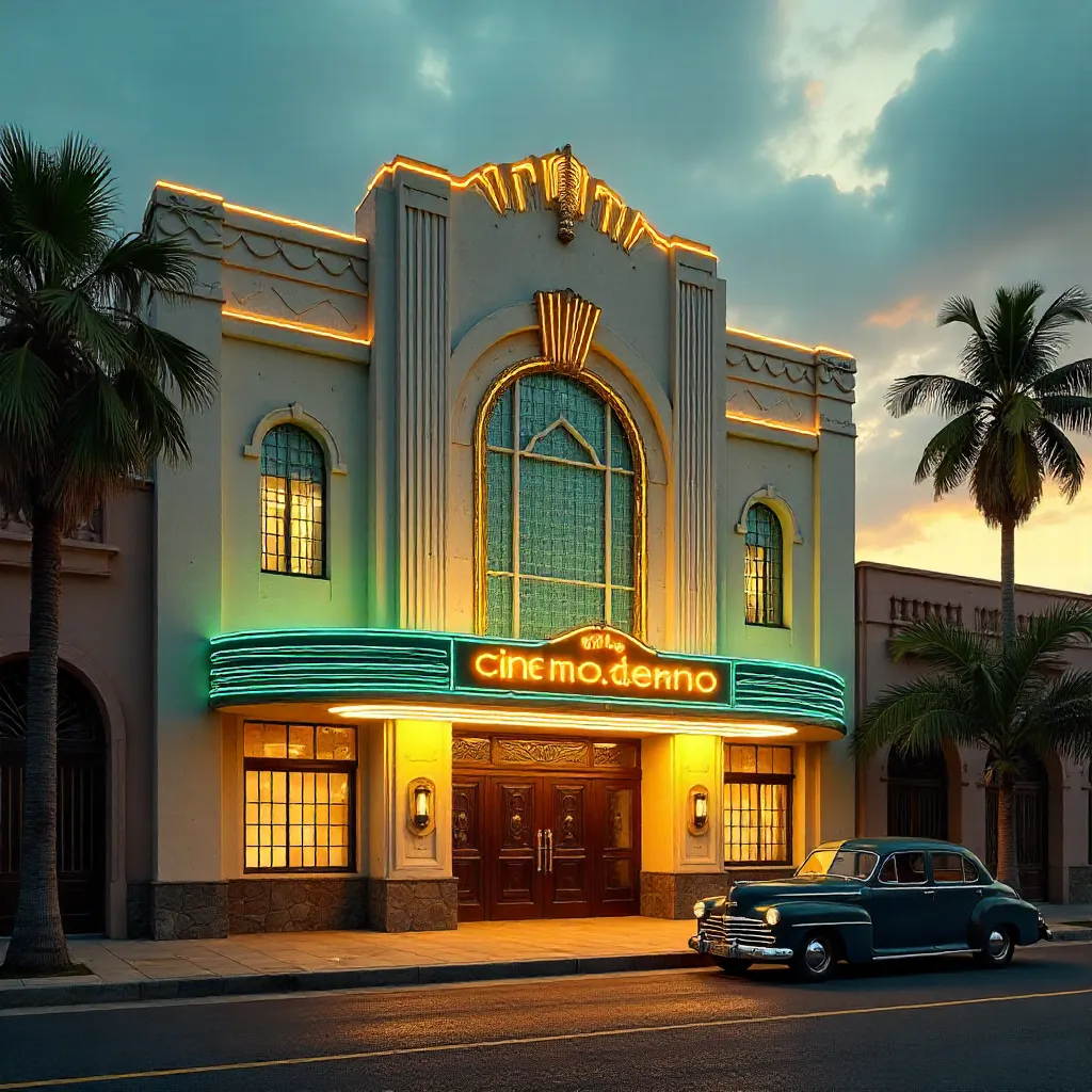 Elegant Art Deco Cinema Facade in Aguascalientes