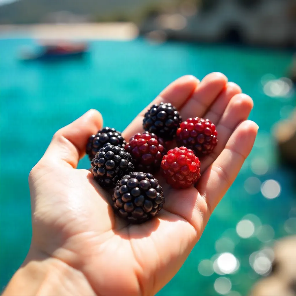 Mulberries over Turquoise Antalya Water
