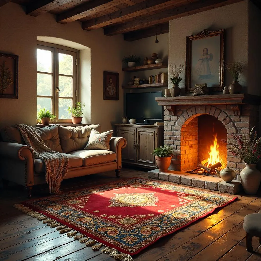 Photorealistic Magic Carpet in a Cozy Cottage