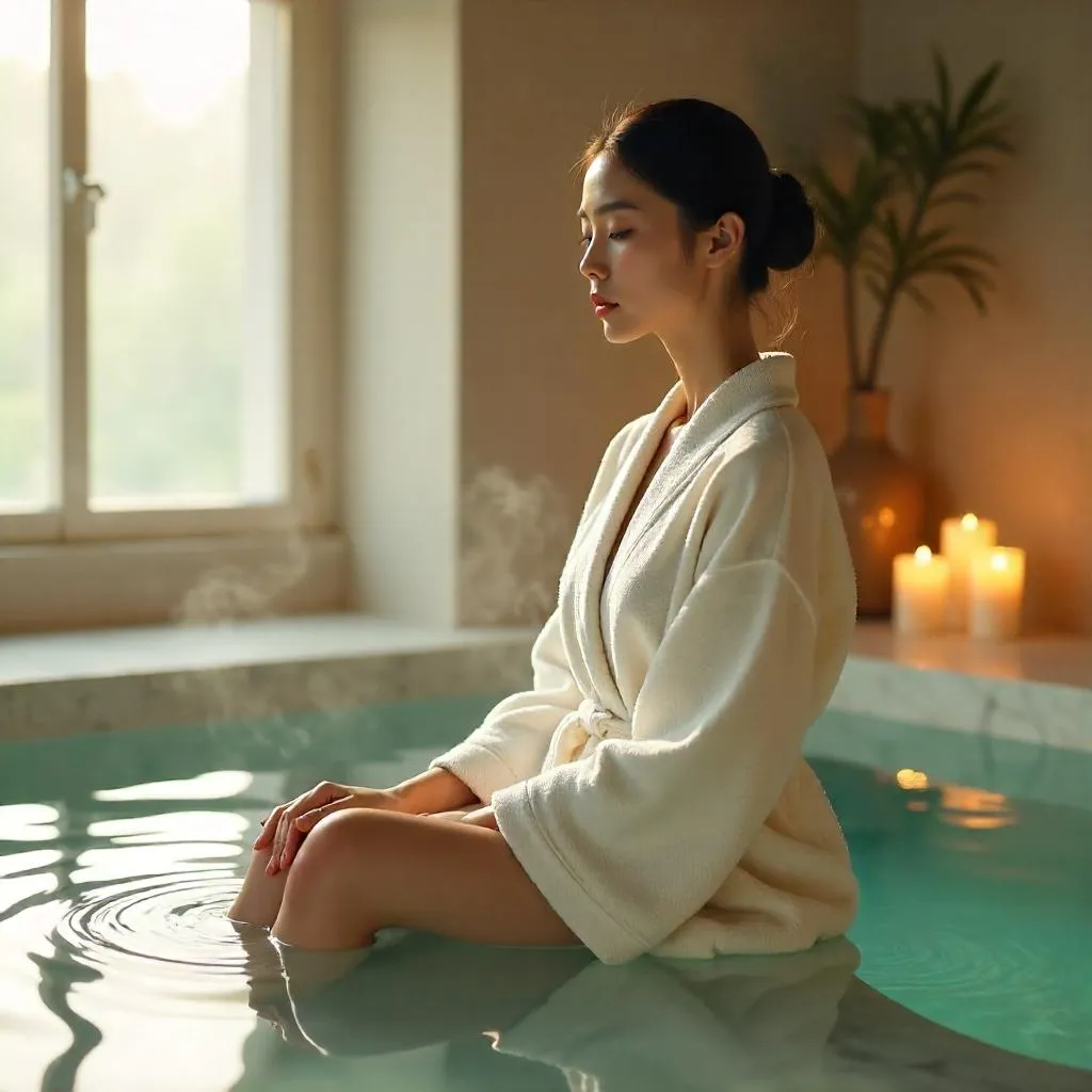 Elegant Asian Woman in a Serene Spa