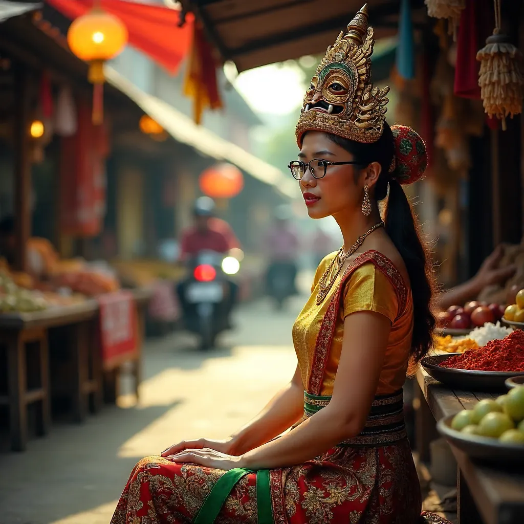 Street Portrait in Indonesian Traditional Mask